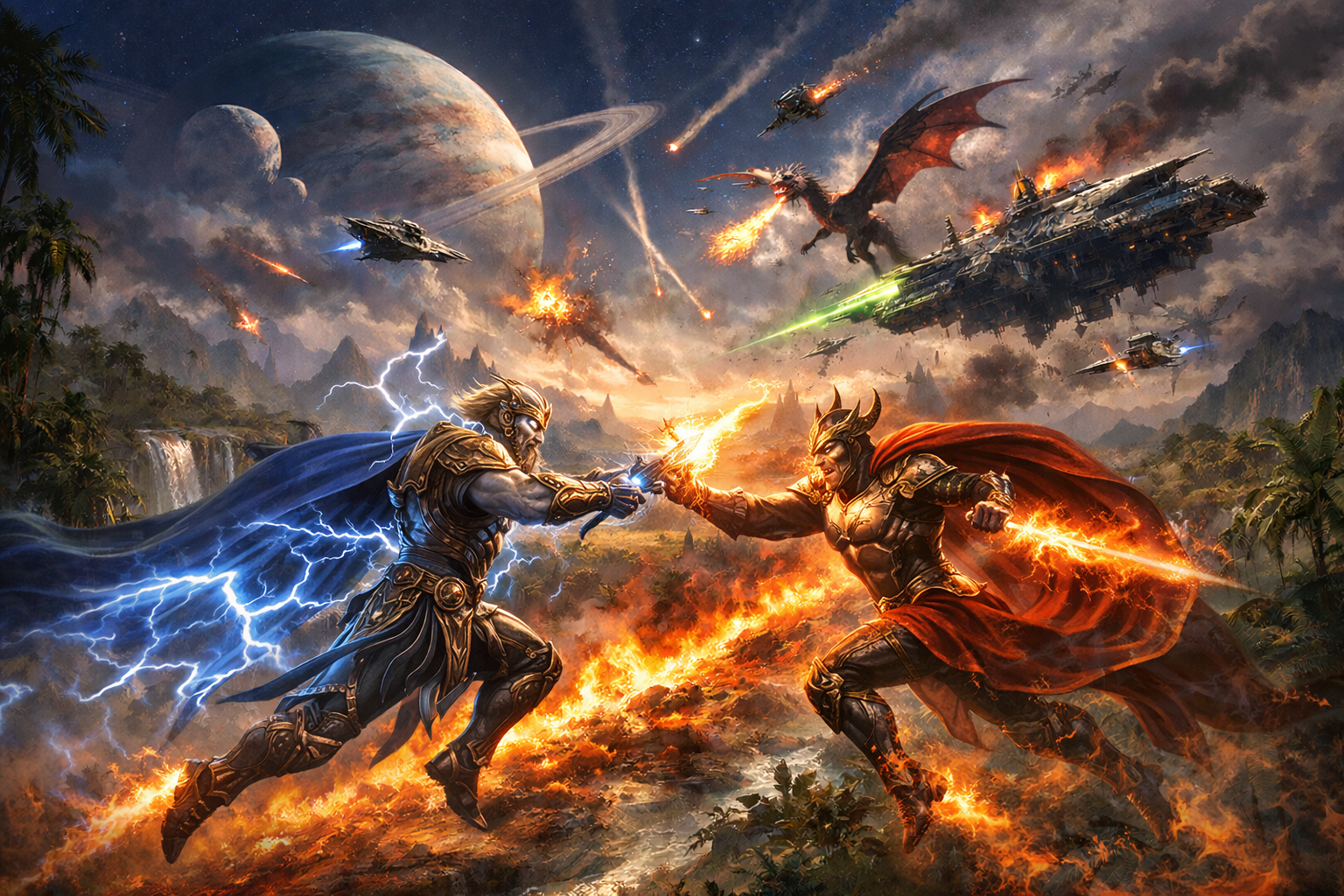 Cover art for Numatis: Divinity Divided, a fantasy scenario on AI Dungeon