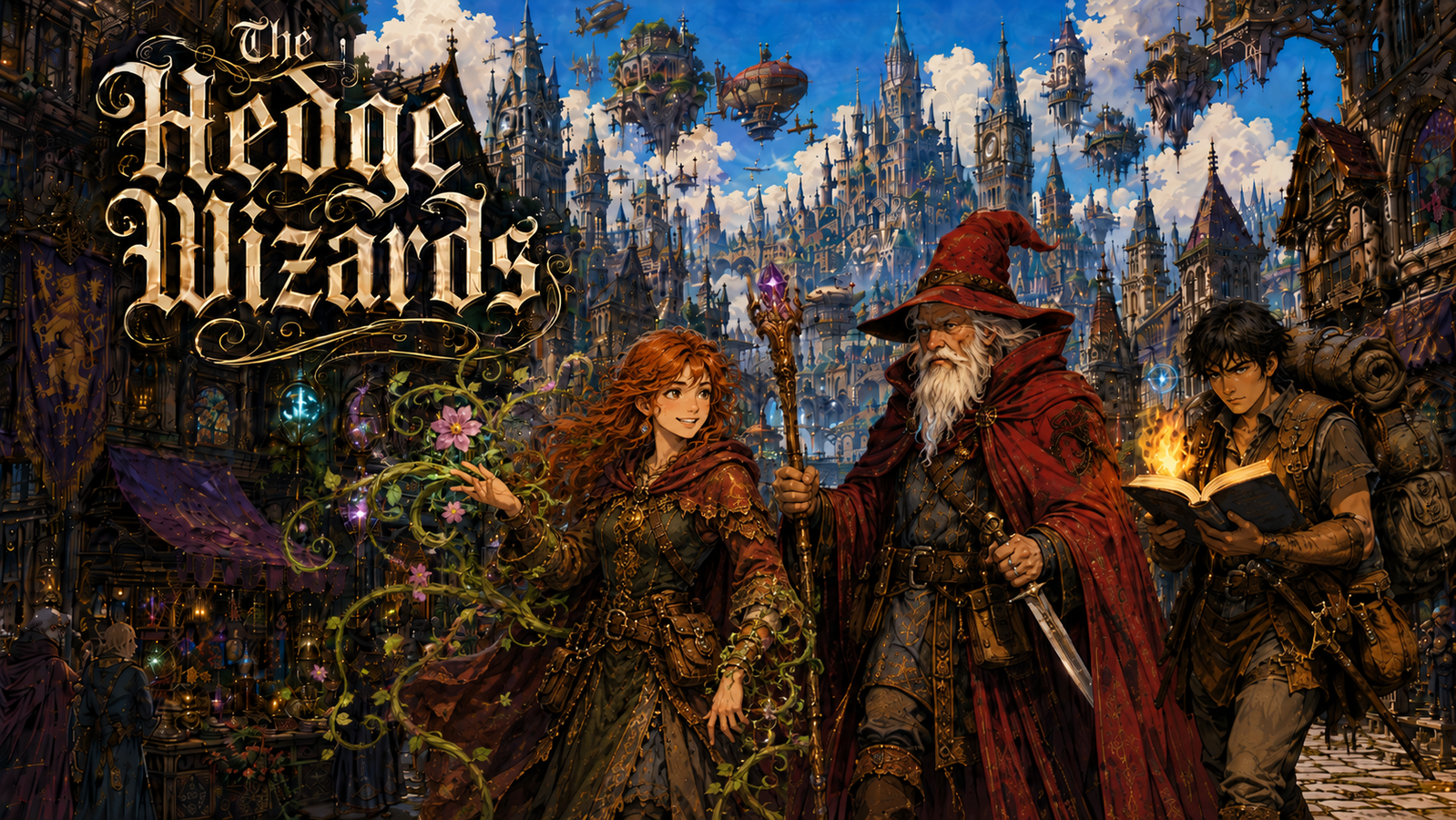 Cover art for The Hedge Wizards, a fantasy scenario on AI Dungeon