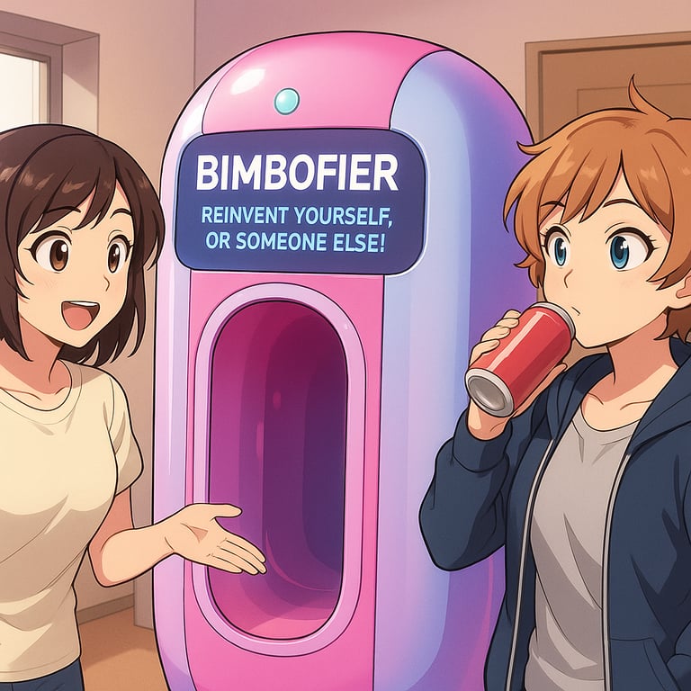 Cover art for The Bimbofier Arrival: A Transformation Experiment -LoLa and AC Update, a sci fi scenario on AI Dungeon