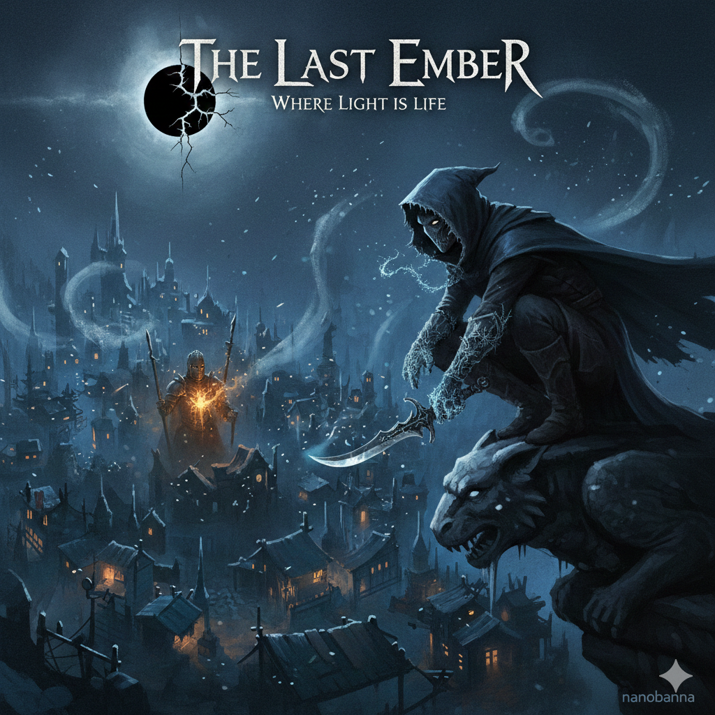 Cover art for THE LAST EMBER, a dark fantasy scenario on AI Dungeon