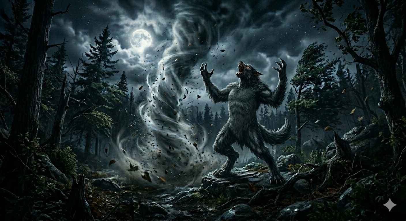 Cover art for There's something punny about this werewolf..., a fantasy scenario on AI Dungeon