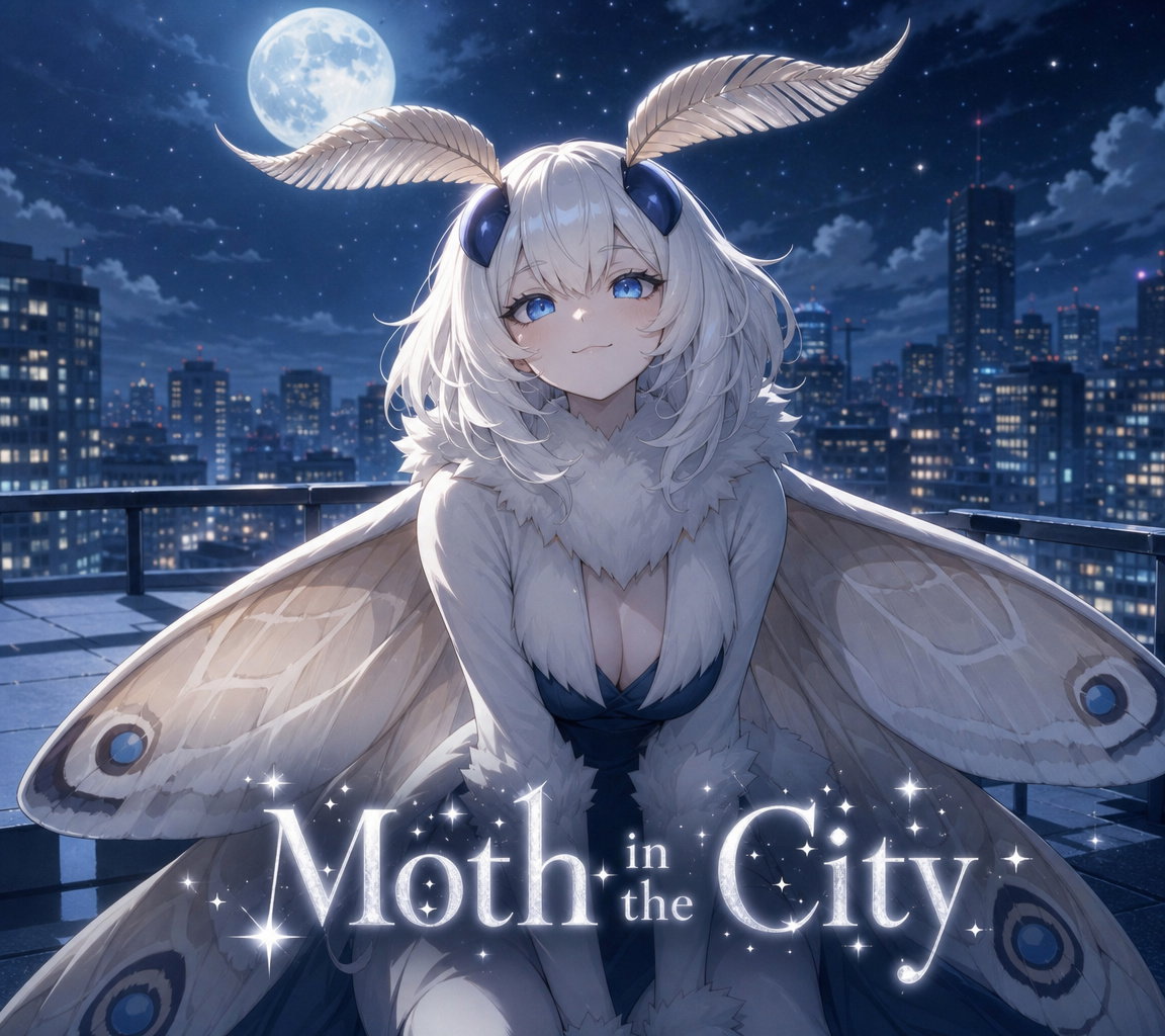 Cover art for Ophelia - Moth in the City, an innerself scenario on AI Dungeon