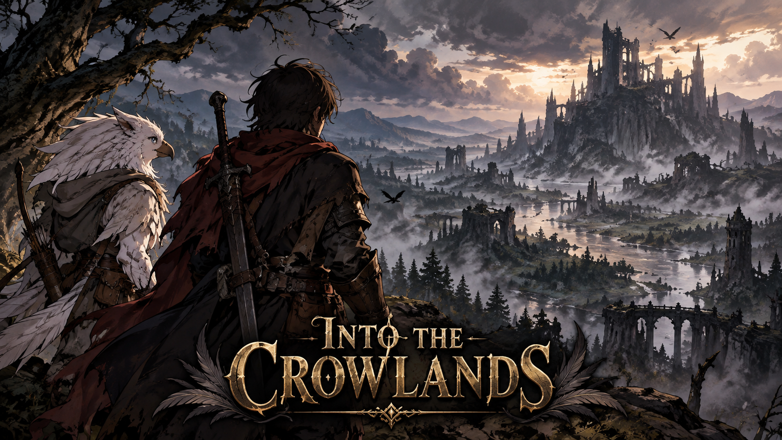 Cover art for Into the Crowlands, a fantasy scenario on AI Dungeon