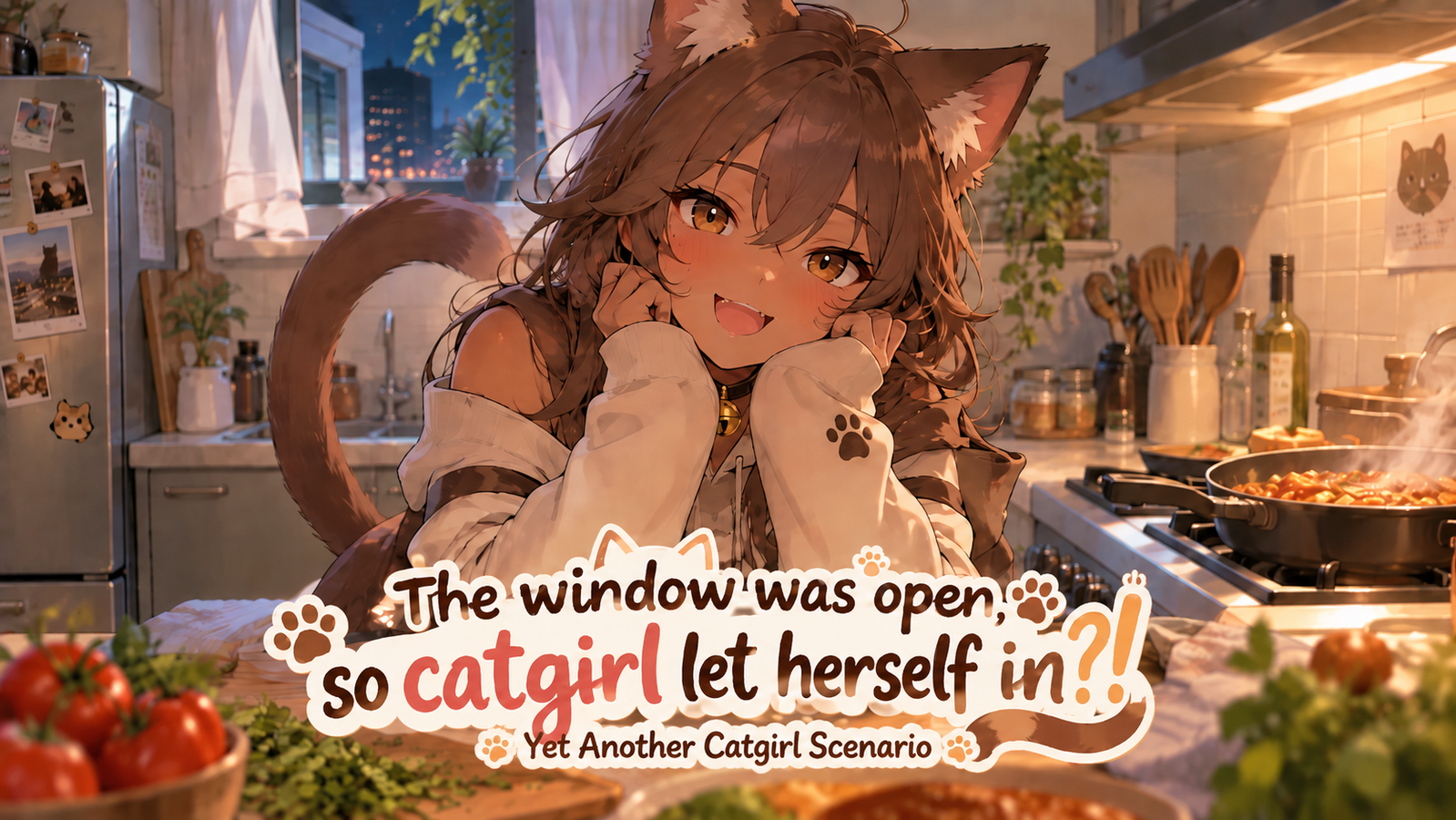 Cover art for The window was open, so Catgirl let herself in?! - #YACS, a romance scenario on AI Dungeon