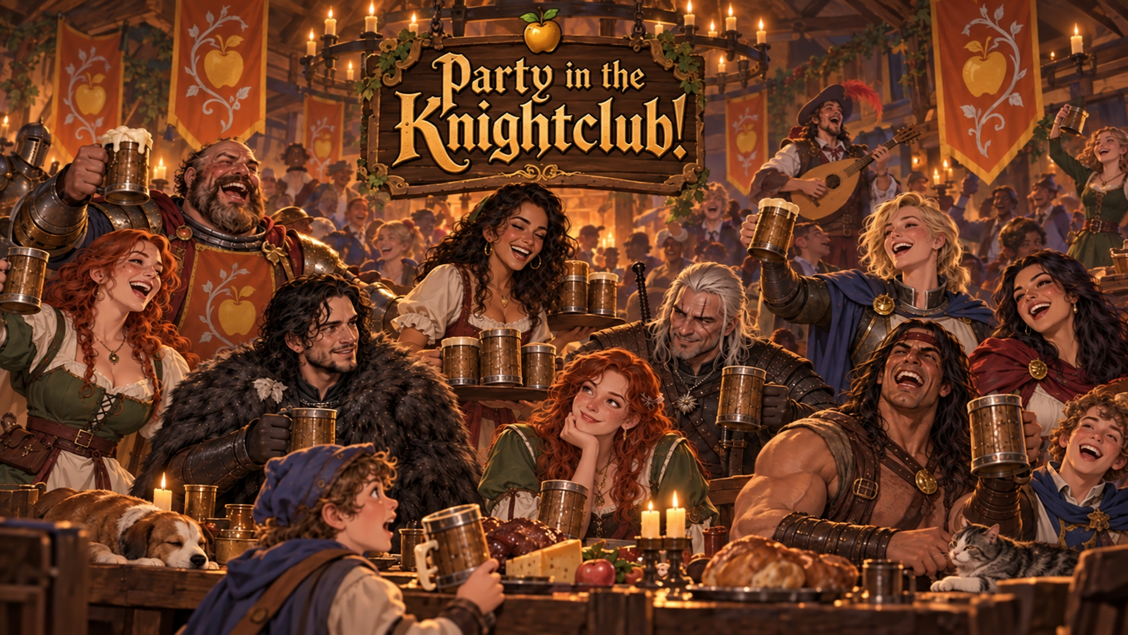 Cover art for Party in the Knightclub!, a fantasy scenario on AI Dungeon