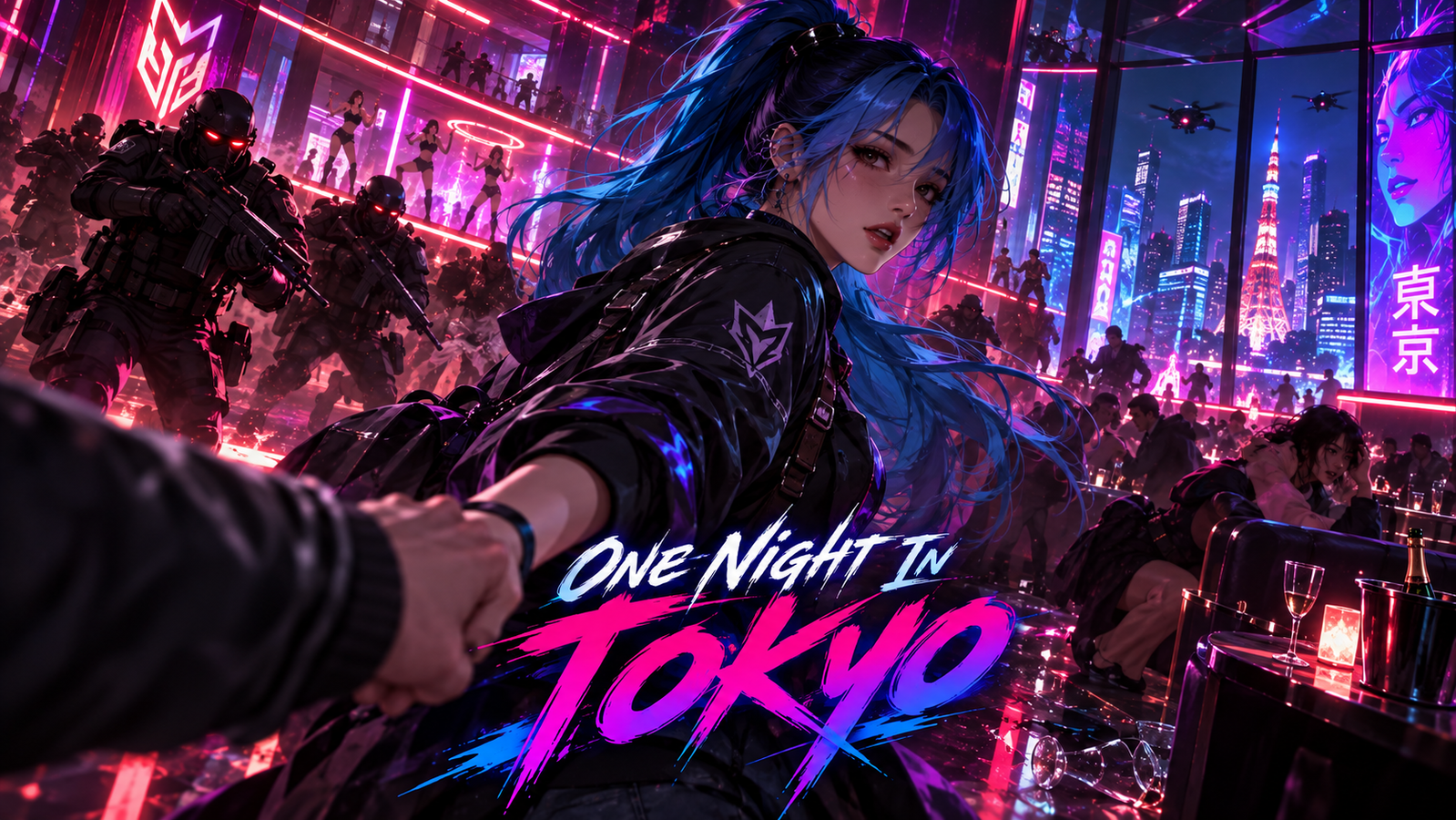 Cover art for One Night In Tokyo, a modern scenario on AI Dungeon