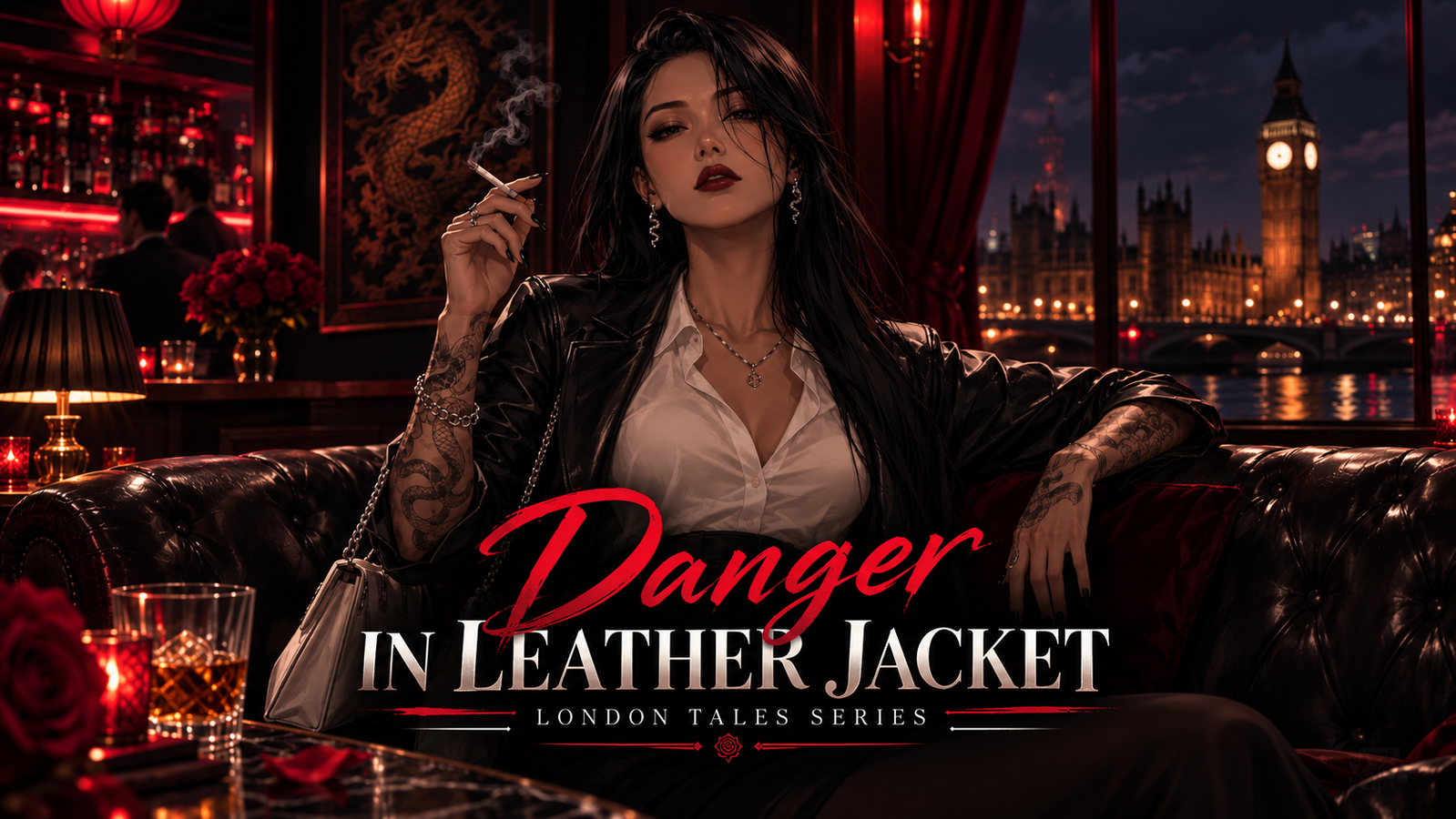 Cover art for Danger in Leather Jacket - London Tales Series, a crime scenario on AI Dungeon