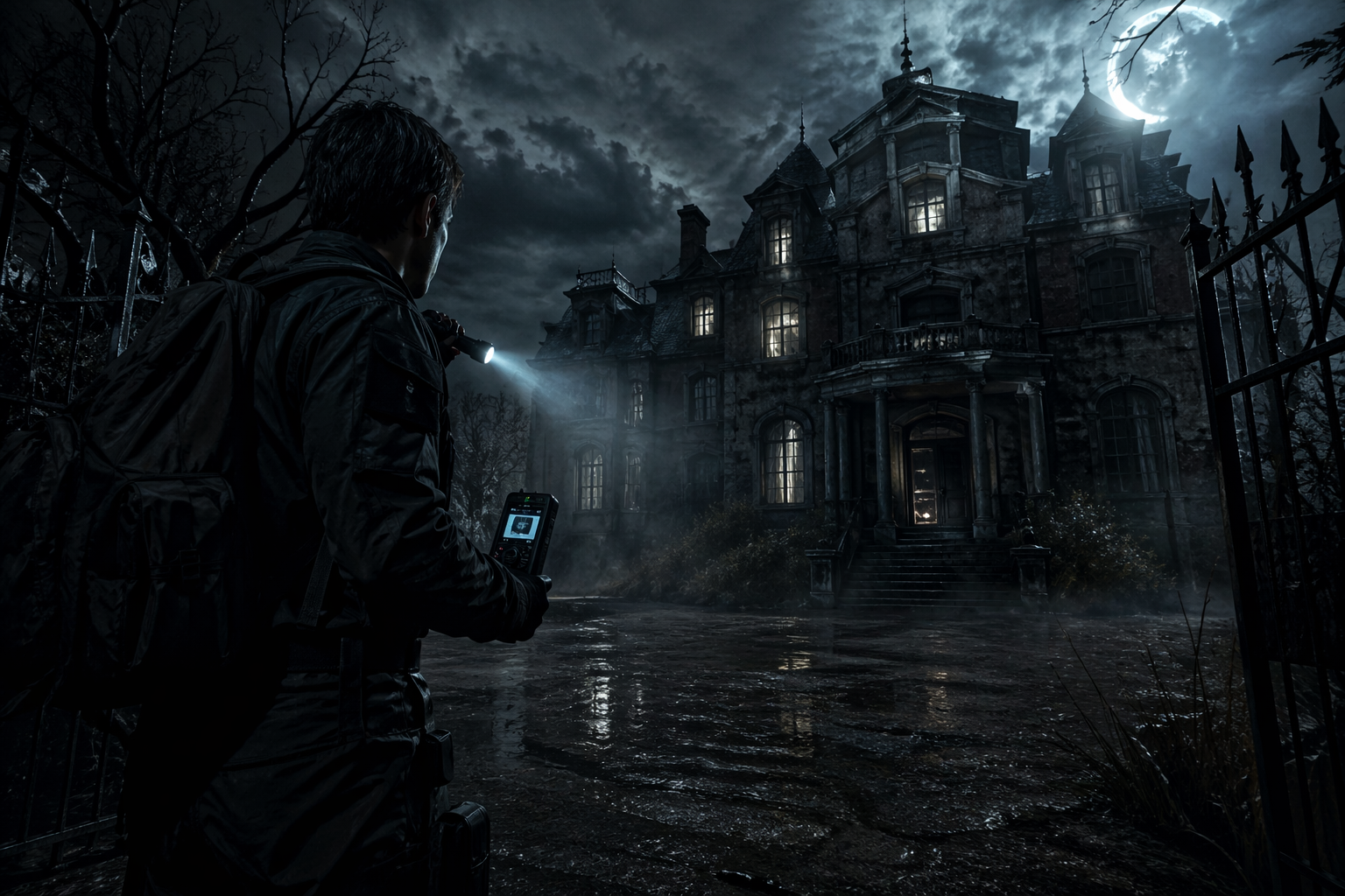 Cover art for Ghosthunter: Haunted Cases, a horror scenario on AI Dungeon