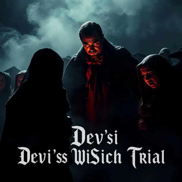 Cover art for Devil’s Shadow: A Salem Witch Trials Tale, a historical fiction scenario on AI Dungeon