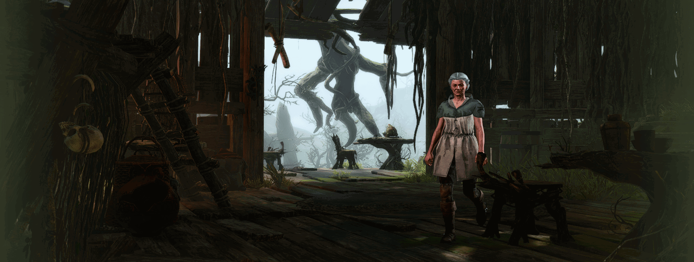 Cover art for The witch of the swamp., a fantasy scenario on AI Dungeon