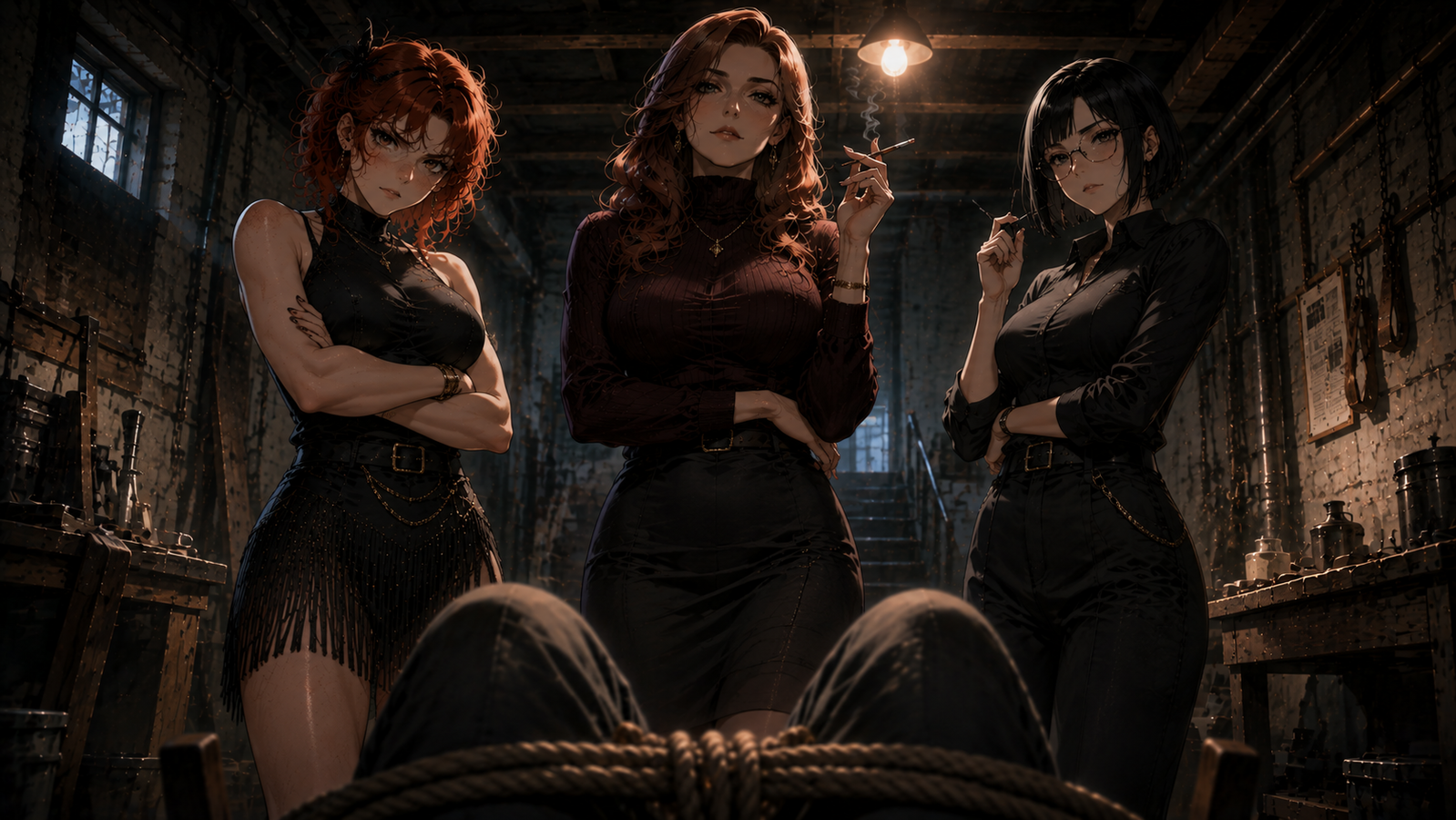 Cover art for Kidnapped by the Boss's Ex-Wife and Daughters, a mafia scenario on AI Dungeon