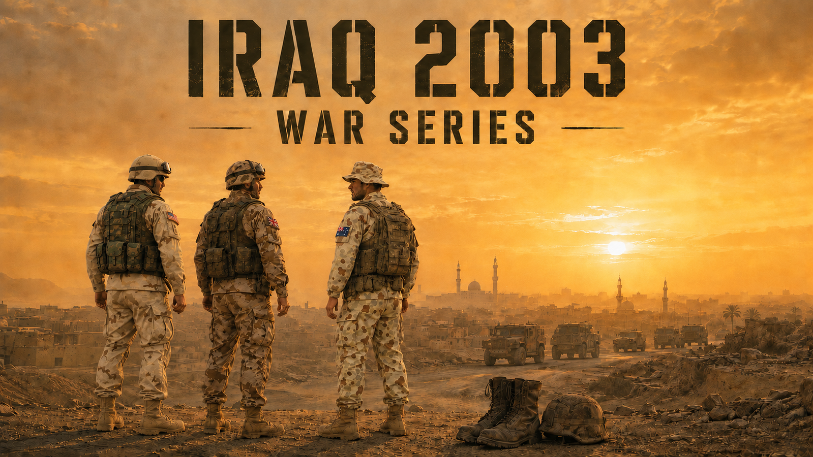 Cover art for Iraq 2003: War Series., a military scenario on AI Dungeon