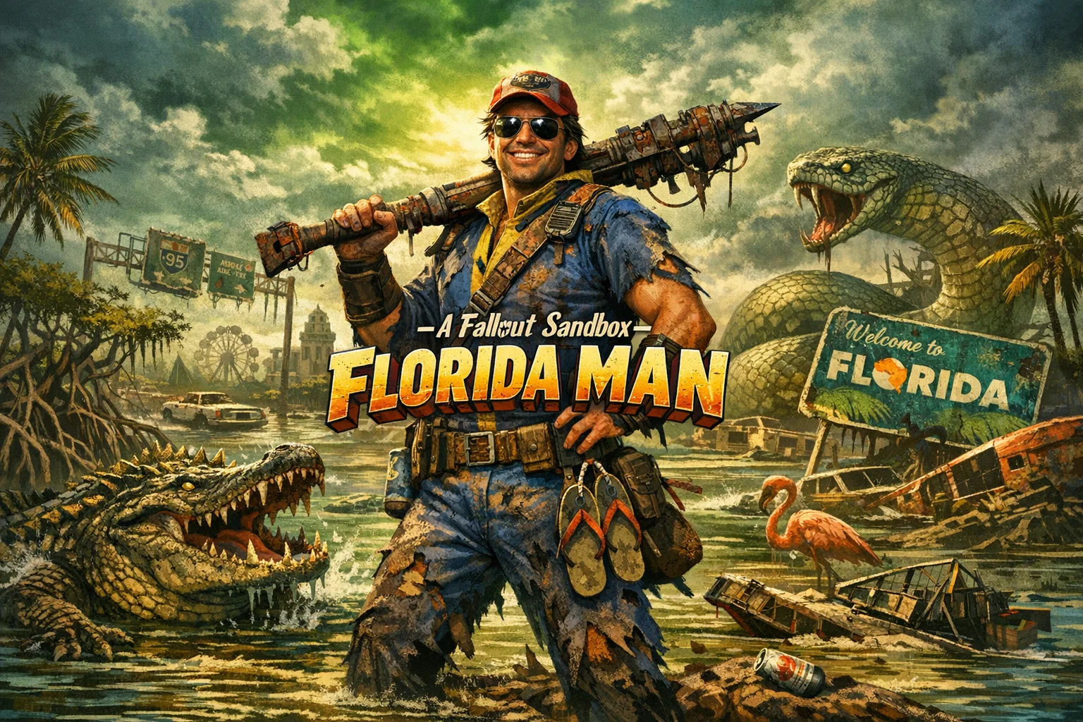Cover art for Florida Man: A Fallout Sandbox, a fallout scenario on AI Dungeon