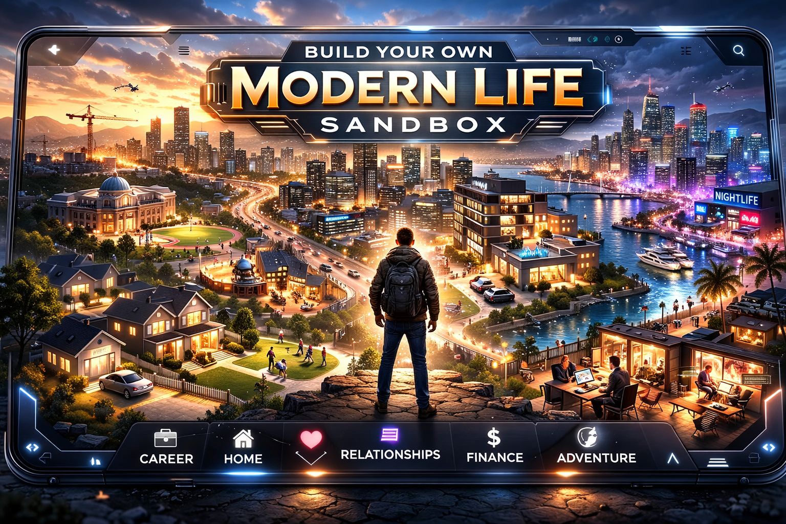 Cover art for Build Your Own Modern Life Sandbox, a life sim scenario on AI Dungeon