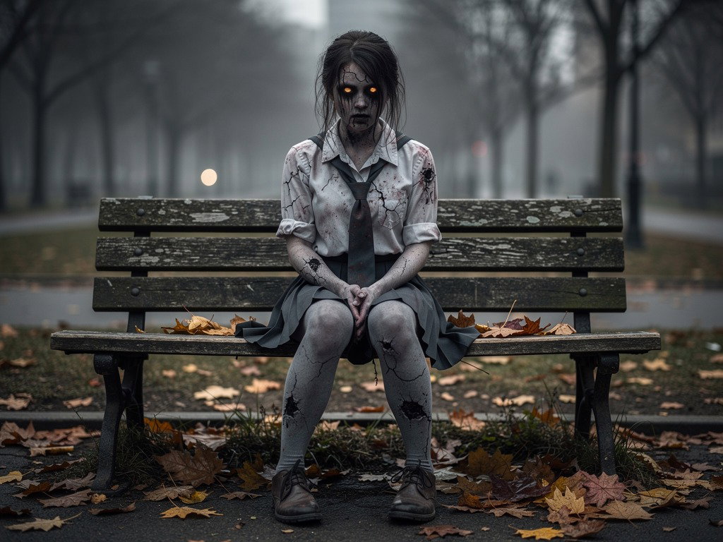 Cover art for The zombie on the bench, a zombie scenario on AI Dungeon