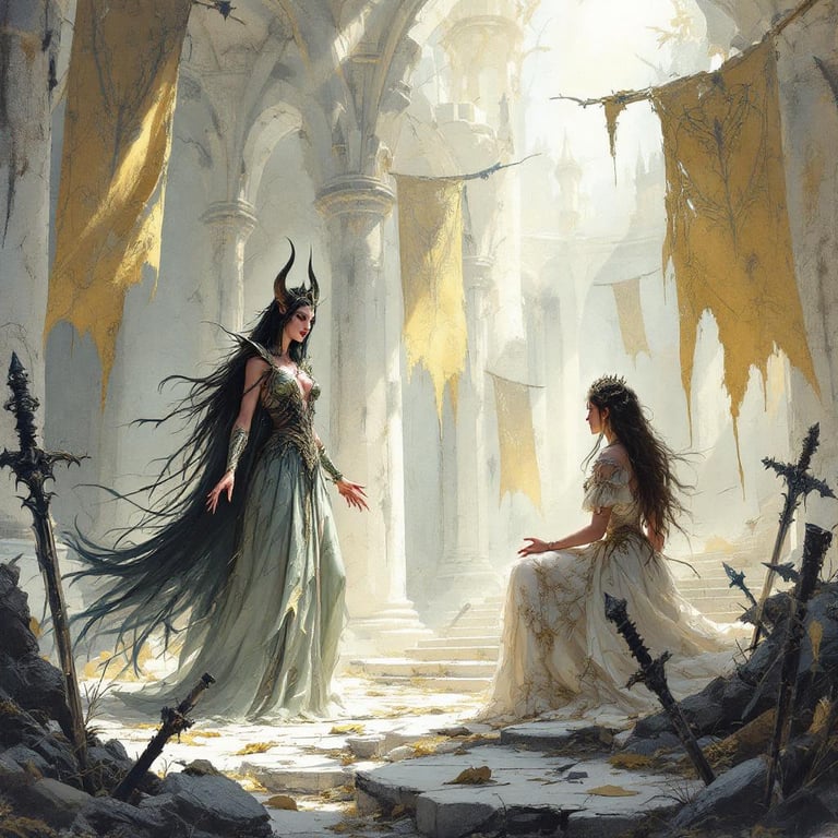 Cover art for of demons and princesses, a demon lord scenario on AI Dungeon