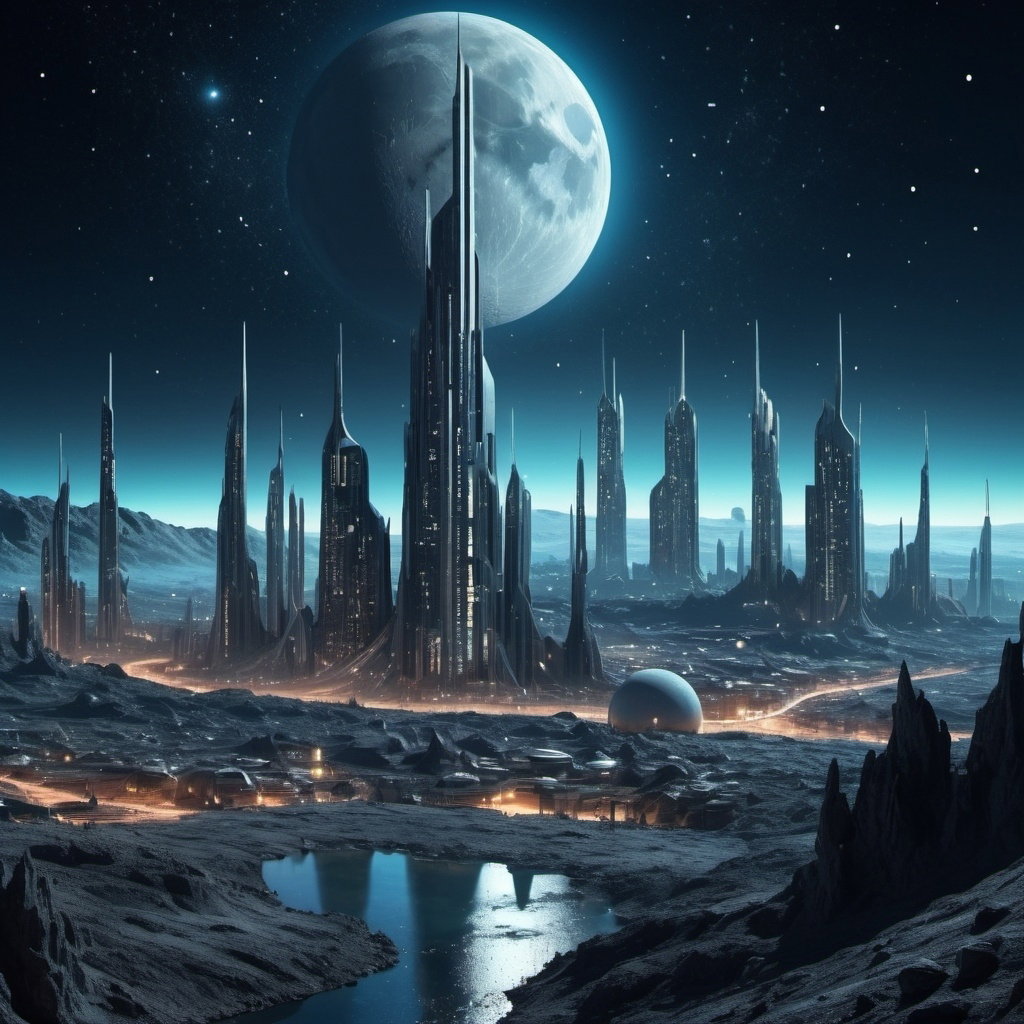 Cover art for Moon rise,earth fall, a sci fi scenario on AI Dungeon