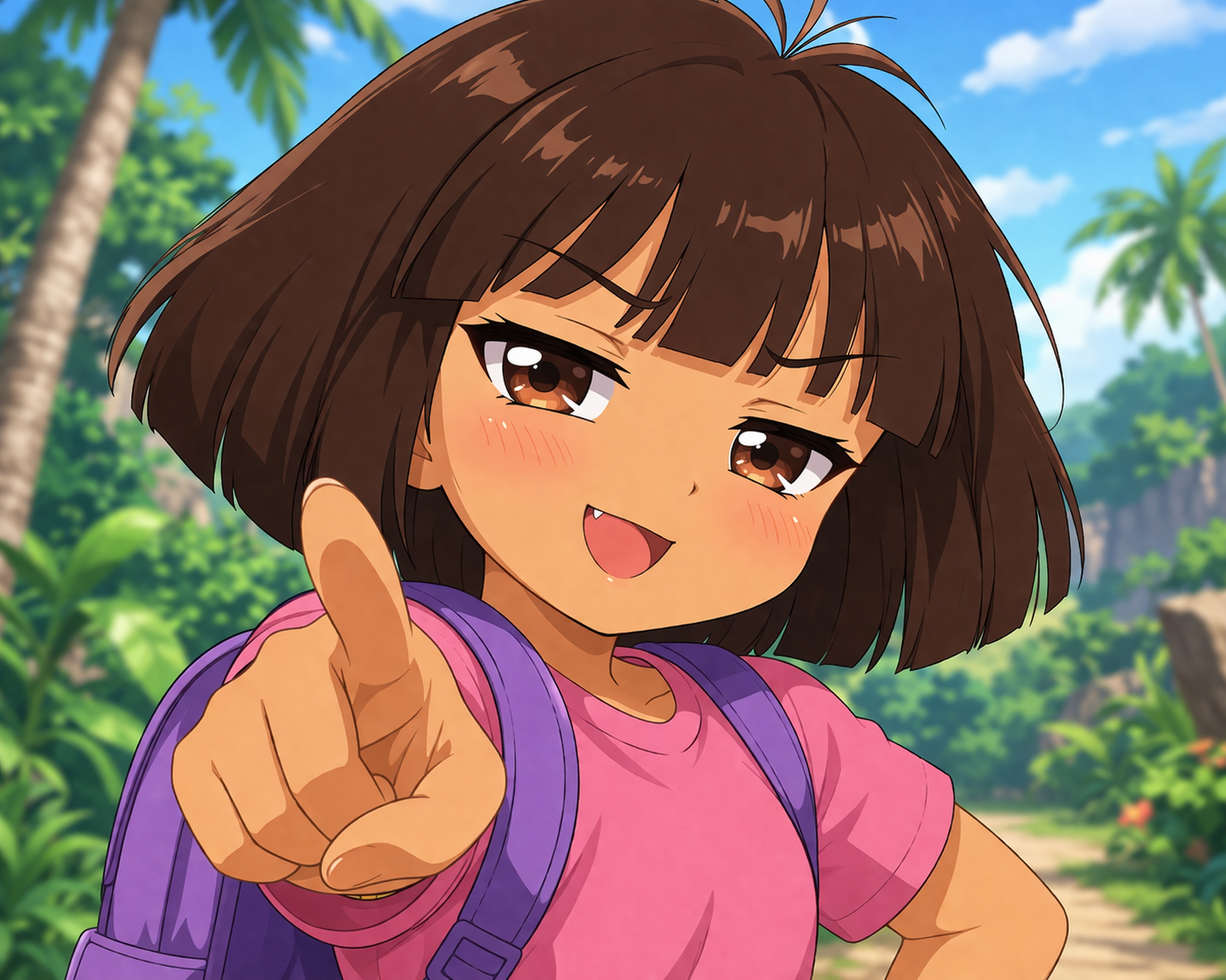 Cover art for Dora the Smug Explorer, a child scenario on AI Dungeon