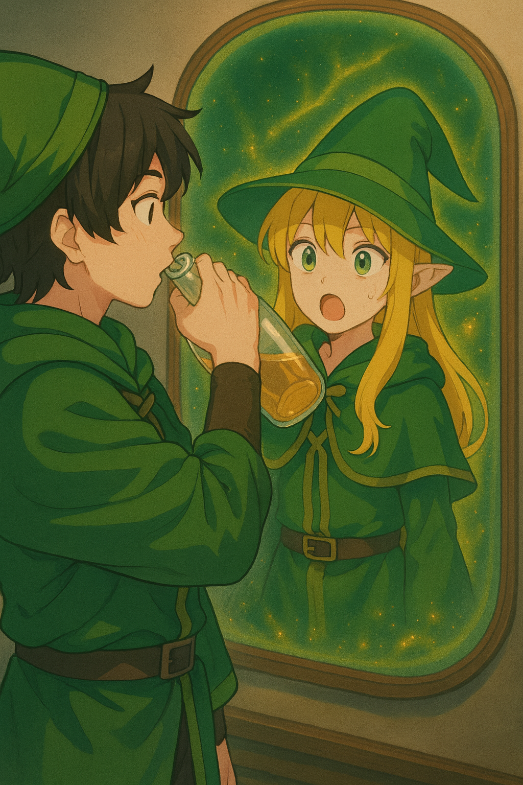 Cover art for One Sip to Become One, a transformation scenario on AI Dungeon