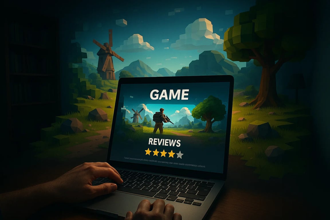 Cover art for Oh no, people are reviewing your game!, a game development scenario on AI Dungeon