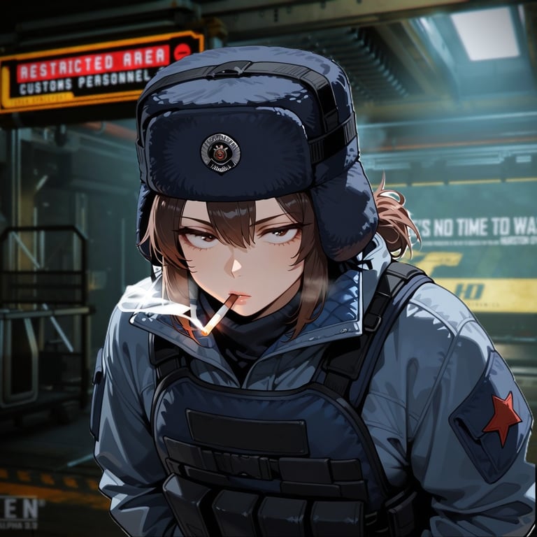 Cover art for "ID, Please", a dystopia scenario on AI Dungeon