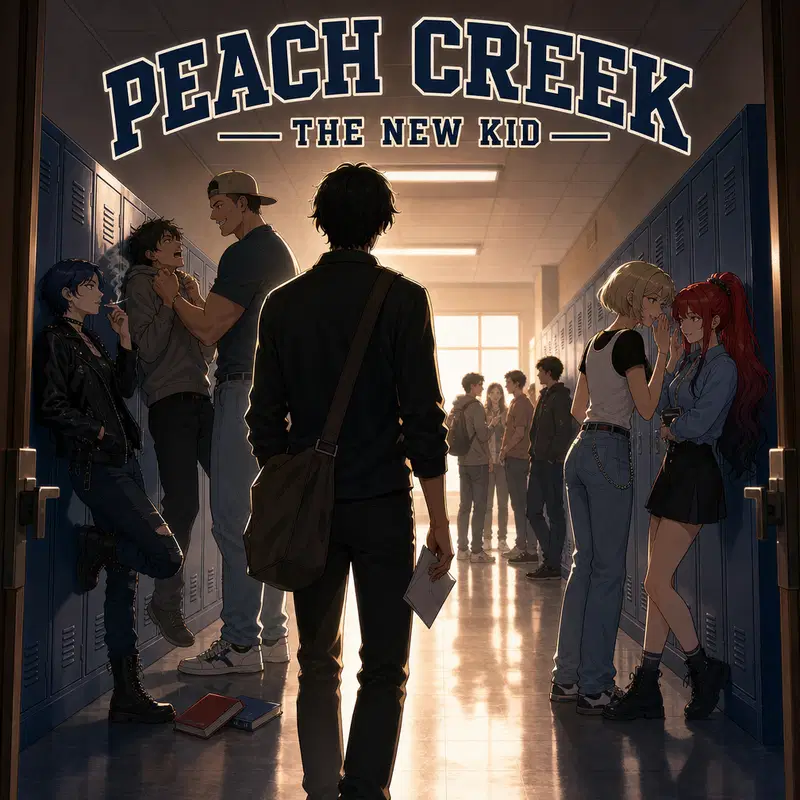 Cover art for Peach Creek: The New Kid (Updated), a sliceoflife scenario on AI Dungeon