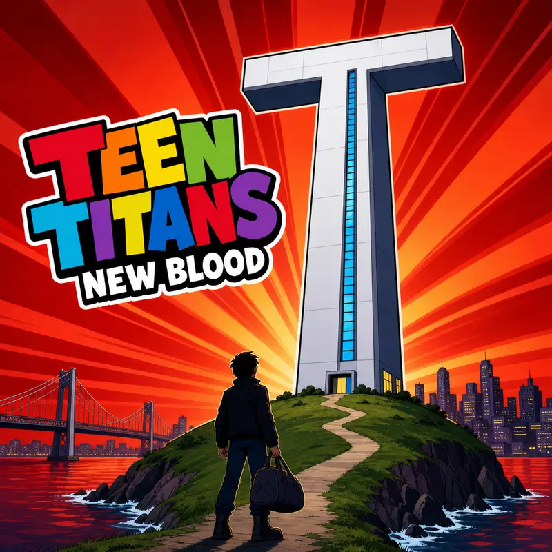 Cover art for Teen Titans: New Blood, a superhero scenario on AI Dungeon