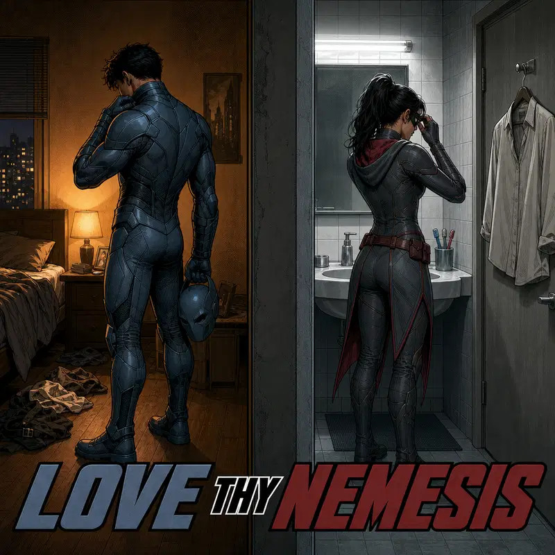 Cover art for Love Thy Nemesis, a superhero scenario on AI Dungeon