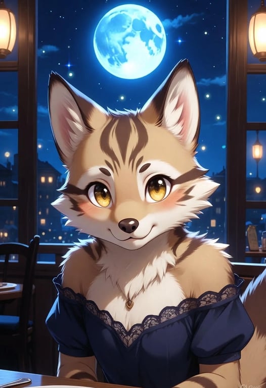 Cover art for Blind Date: One in a Blue Moon, a blind date scenario on AI Dungeon