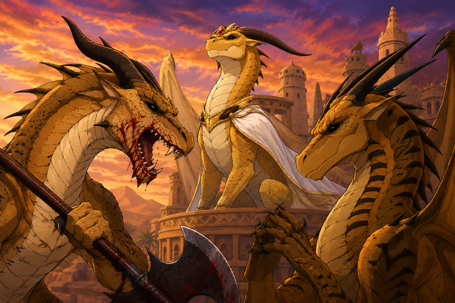 Cover art for Wings of Fire - War of SandWing Succession, a wings of fire world on Voyage