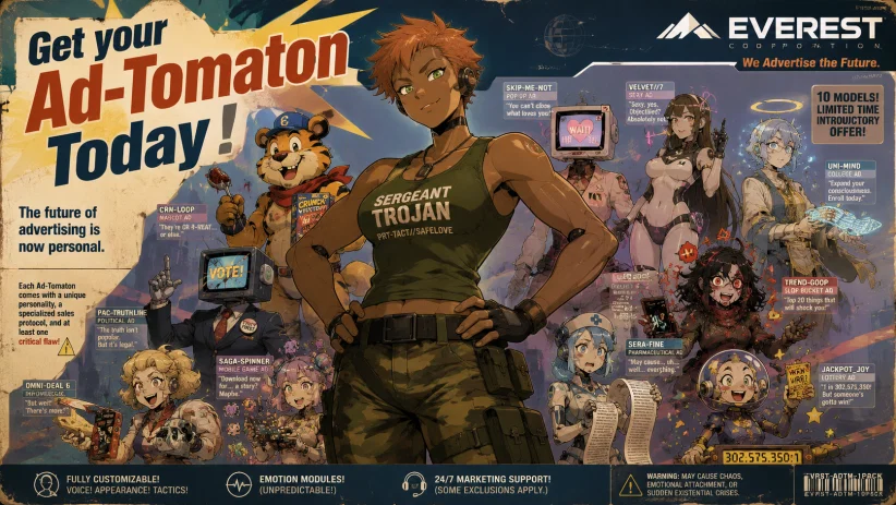 Cover art for Shameless Advertisement, a bagmaster scenario on AI Dungeon