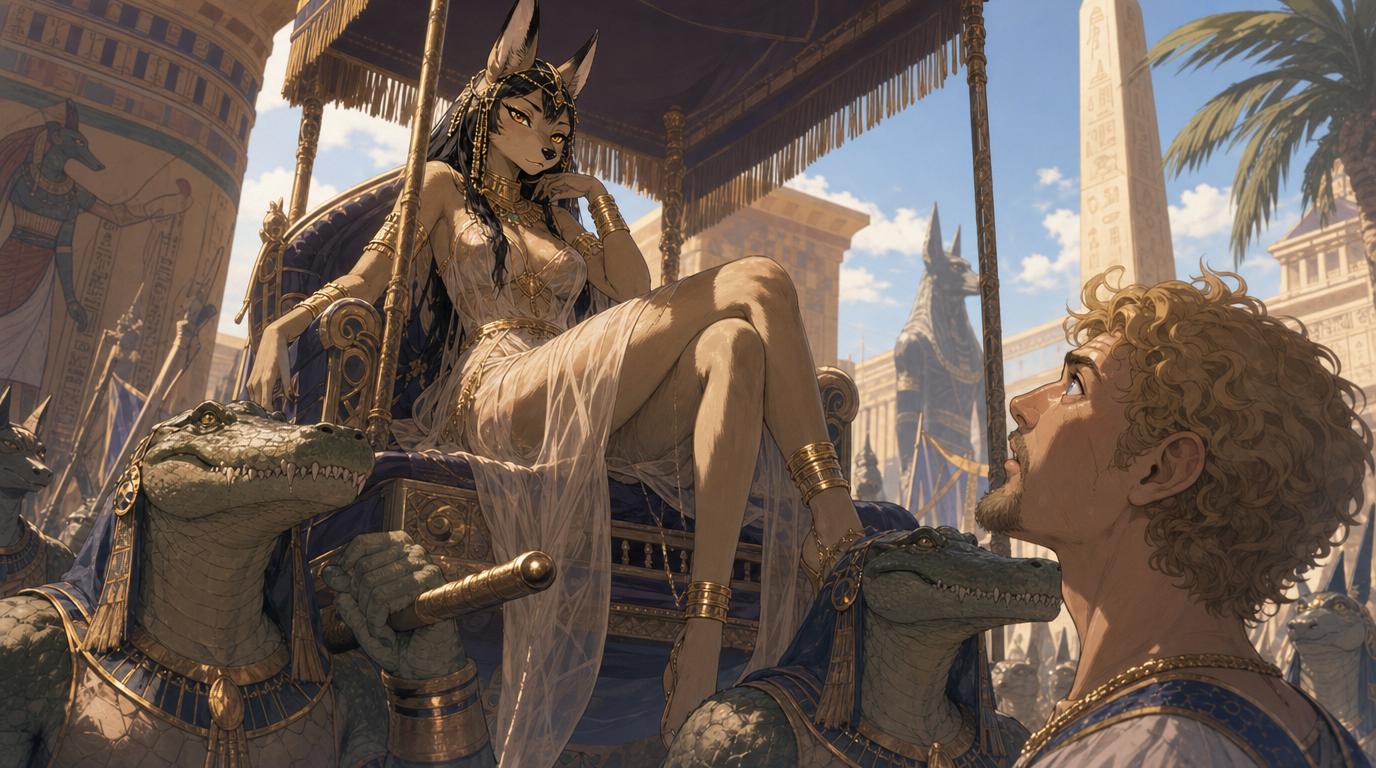 Cover art for Anthro World: Under her divine grace!, a goddess scenario on AI Dungeon