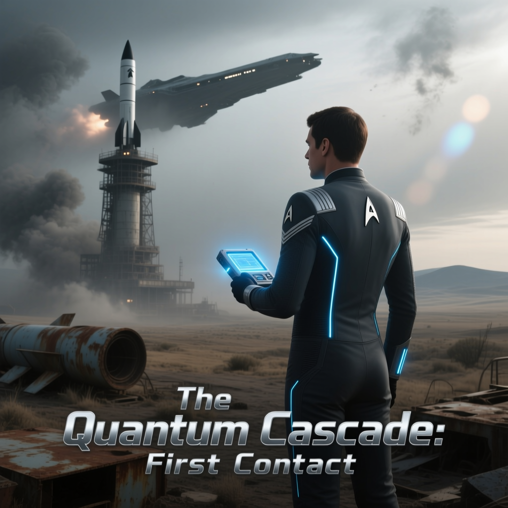 Cover art for The Quantum Cascade: First Contact, a star trek scenario on AI Dungeon