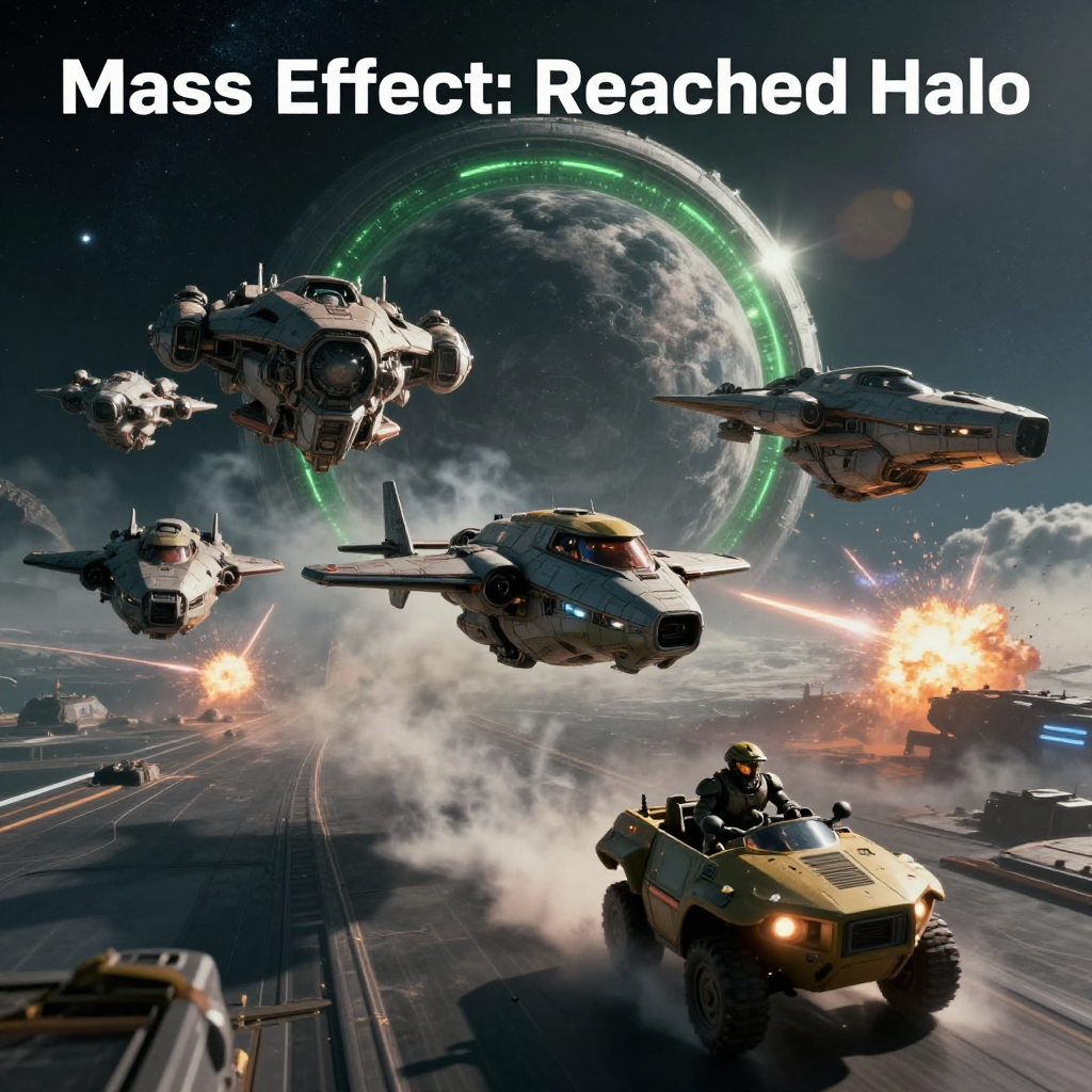Cover art for Mass Effect: Reached Halo, a mass effect scenario on AI Dungeon