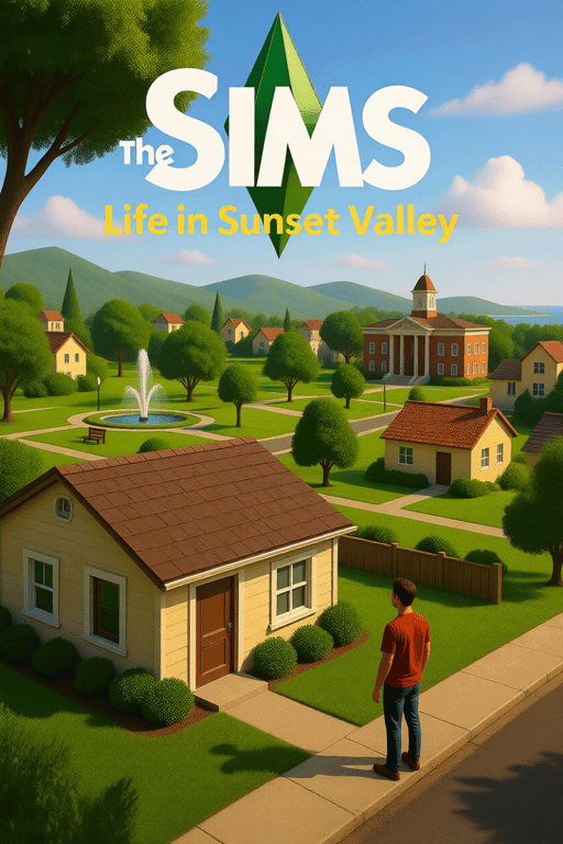 Cover art for The Sims: Life in Sunset Valley, a sandbox scenario on AI Dungeon