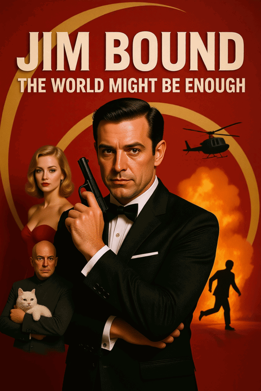 Cover art for Jim Bound "The World Might be Enough", a 1960 s scenario on AI Dungeon