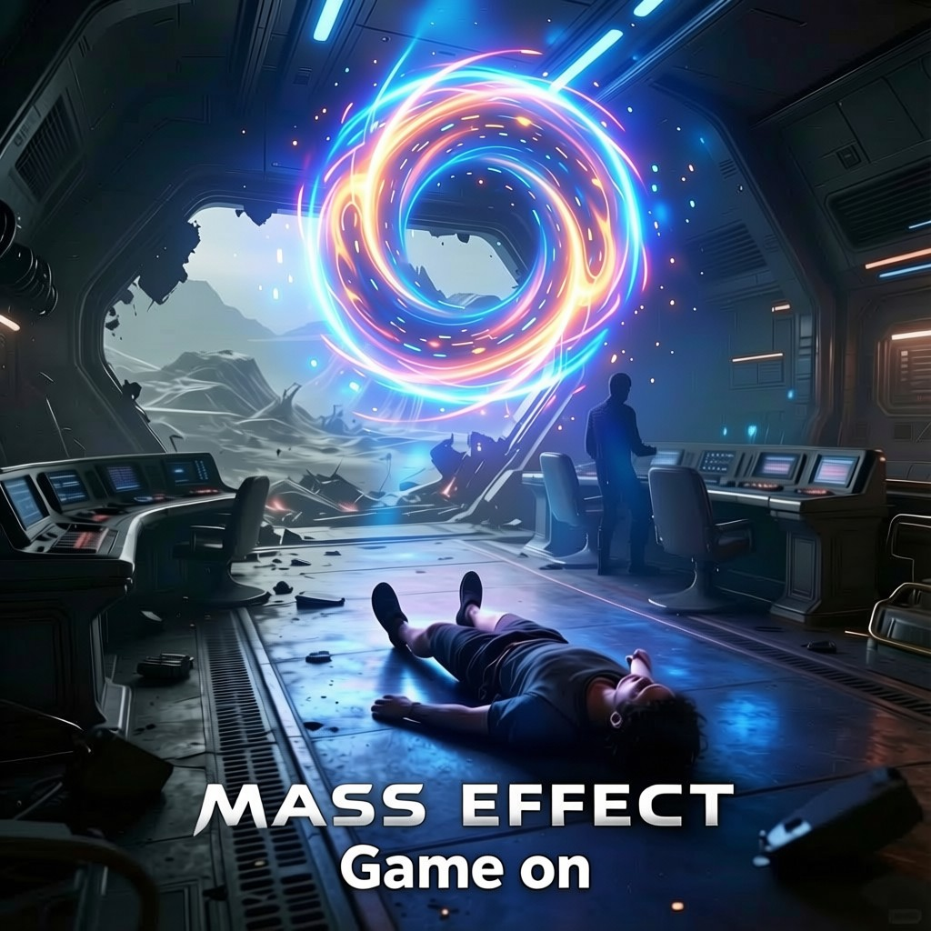 Cover art for Mass Effect: Game on, a sci fi scenario on AI Dungeon
