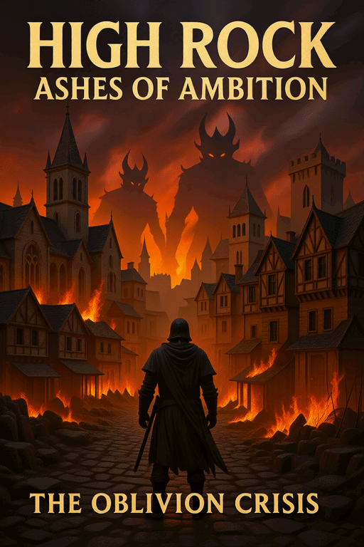 Cover art for High Rock: Ashes of Ambition, an elder scrolls scenario on AI Dungeon