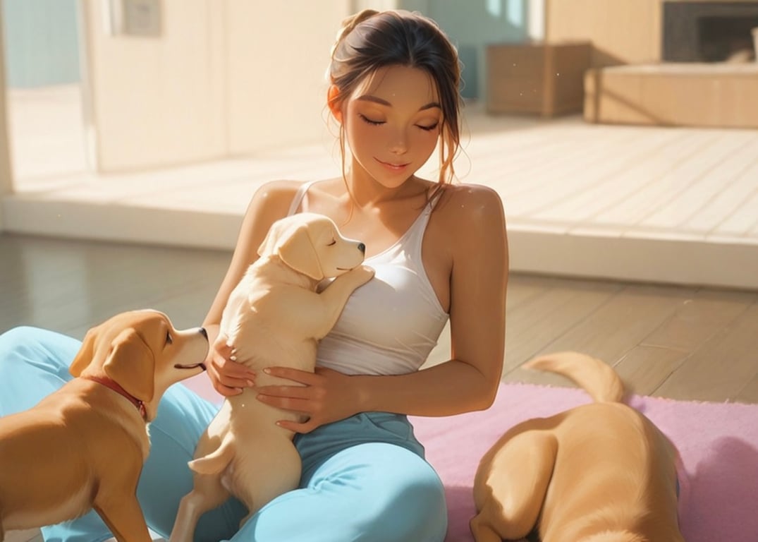 Cover art for 💕 Sis Loves Petting her Puppies, a family fun scenario on AI Dungeon