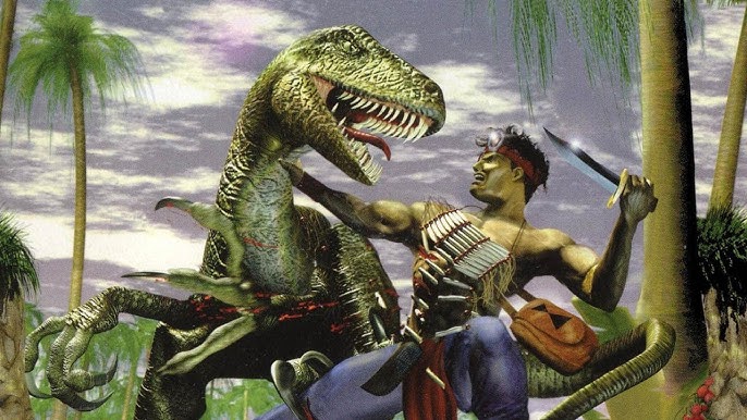 Cover art for Turok: Dinosaur Hunter, a dinosaur scenario on AI Dungeon