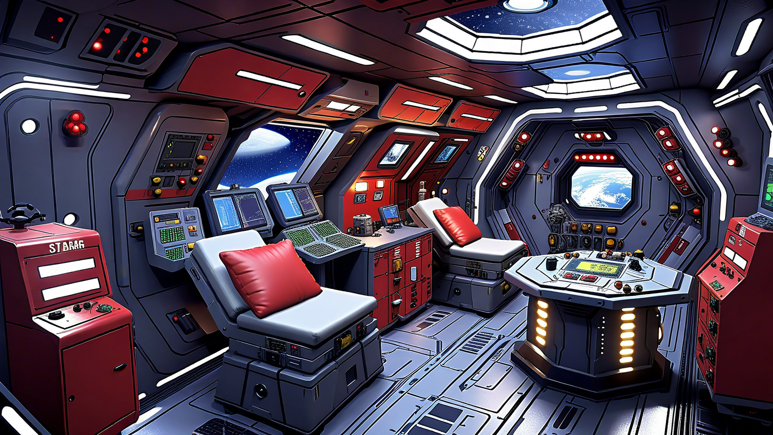 Cover art for The Jupiter Mining Ship, The Red Dwarf, a comedy scenario on AI Dungeon