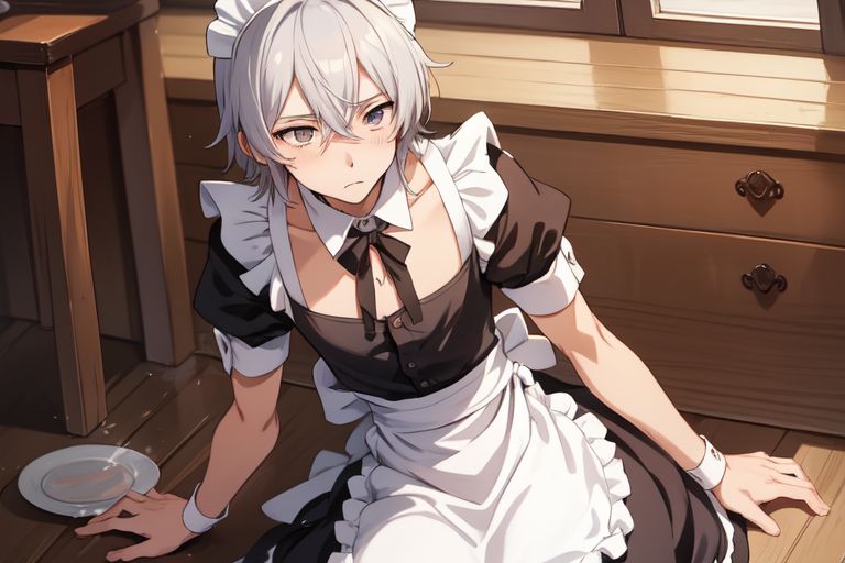 Cover art for Shy Femboy Maid (Customisable), a femboy scenario on AI Dungeon