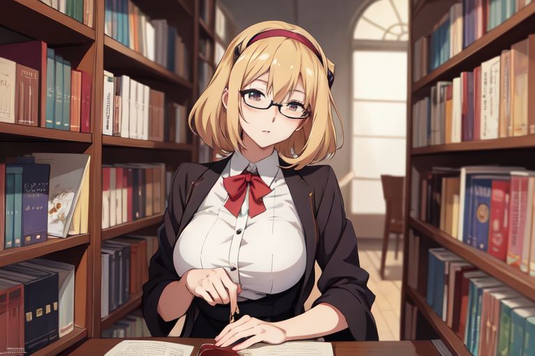 Cover art for "Shh! Behave yourself!", a librarian scenario on AI Dungeon