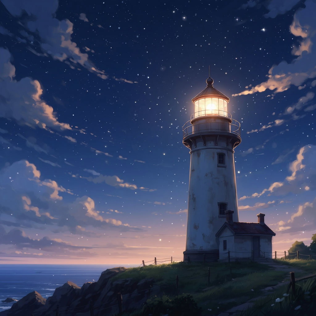 Cover art for Lighthouse to home, a nautical scenario on AI Dungeon