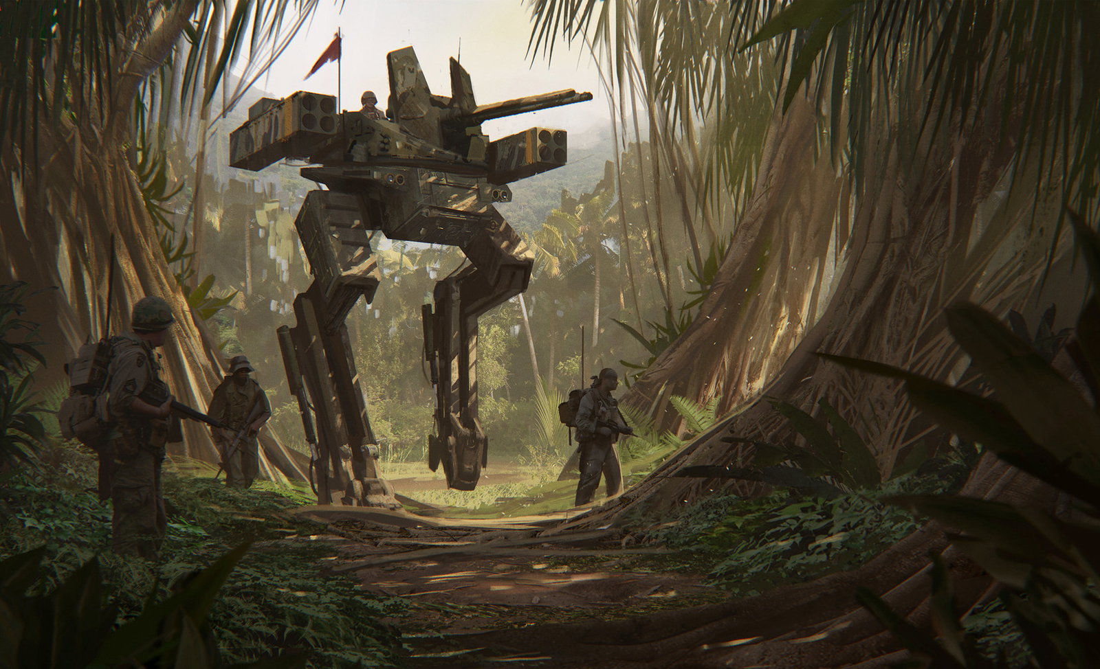 Cover art for Awake on Foreign Shores, a mech scenario on AI Dungeon