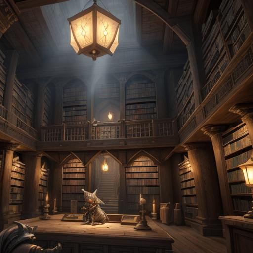 Cover art for The Librarians Assistant, a kobold scenario on AI Dungeon