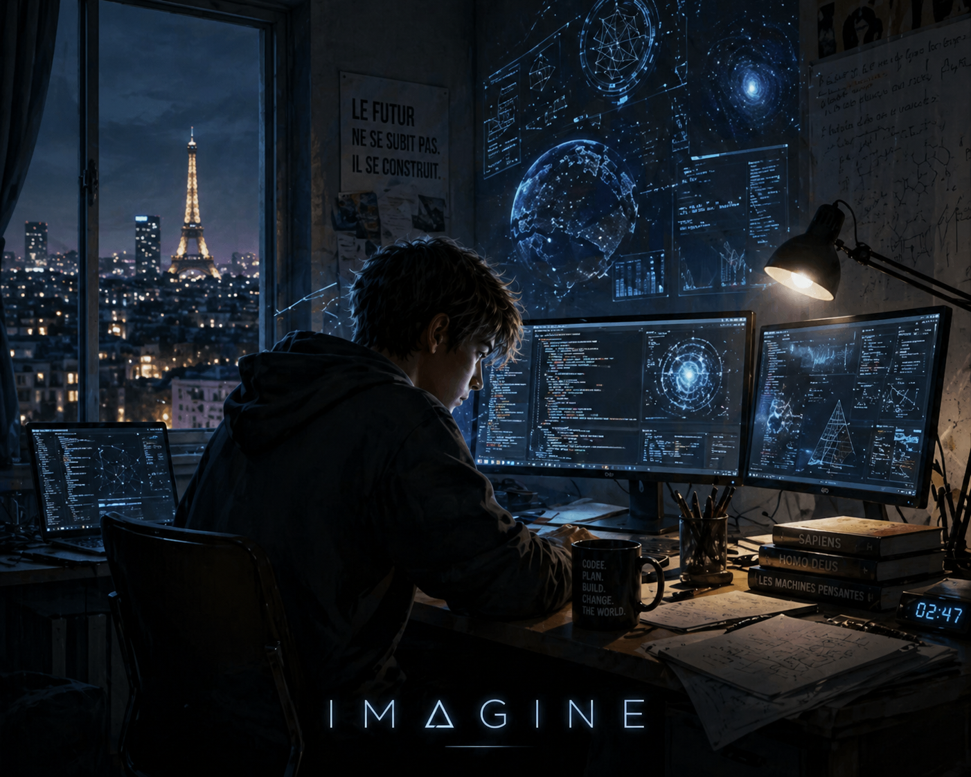 Cover art for It Started With a Glitch, a sci-fi world on Voyage