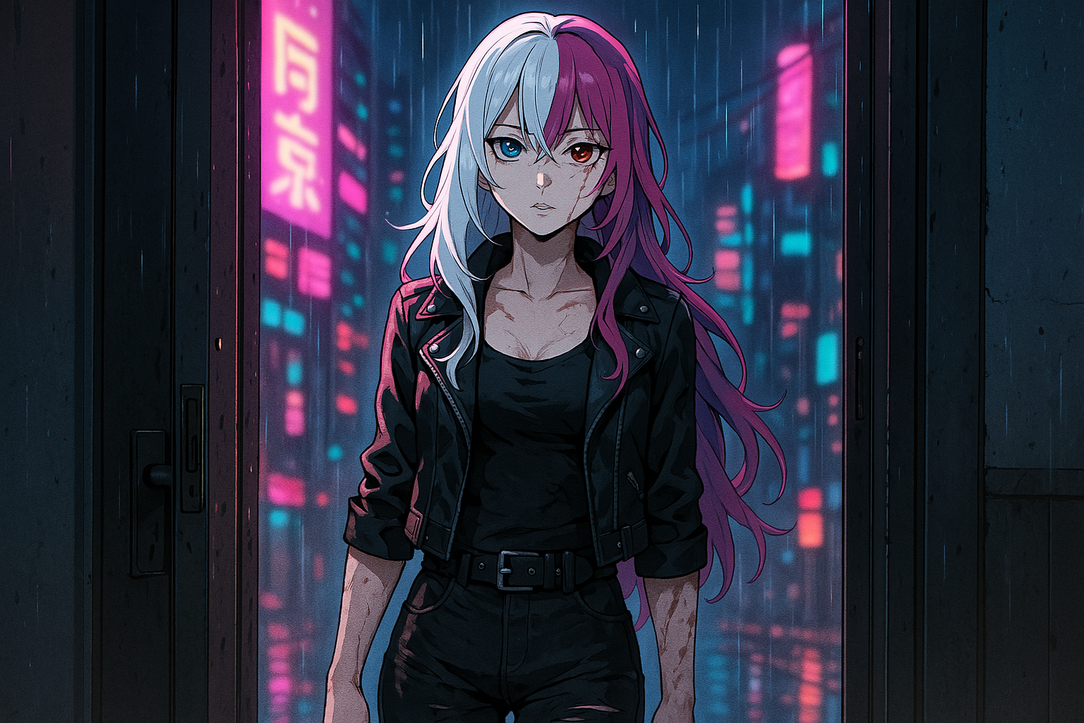 Cover art for When Luna Knockedđź–¤, a cyberpunk scenario on AI Dungeon