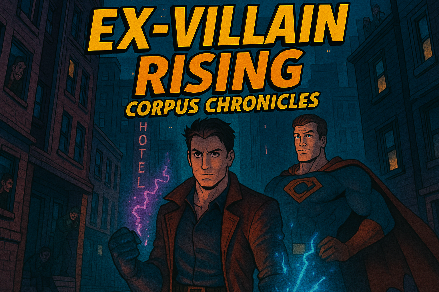 Cover art for Ex-Villain Rising - Corpus Chronicles, a superhero scenario on AI Dungeon