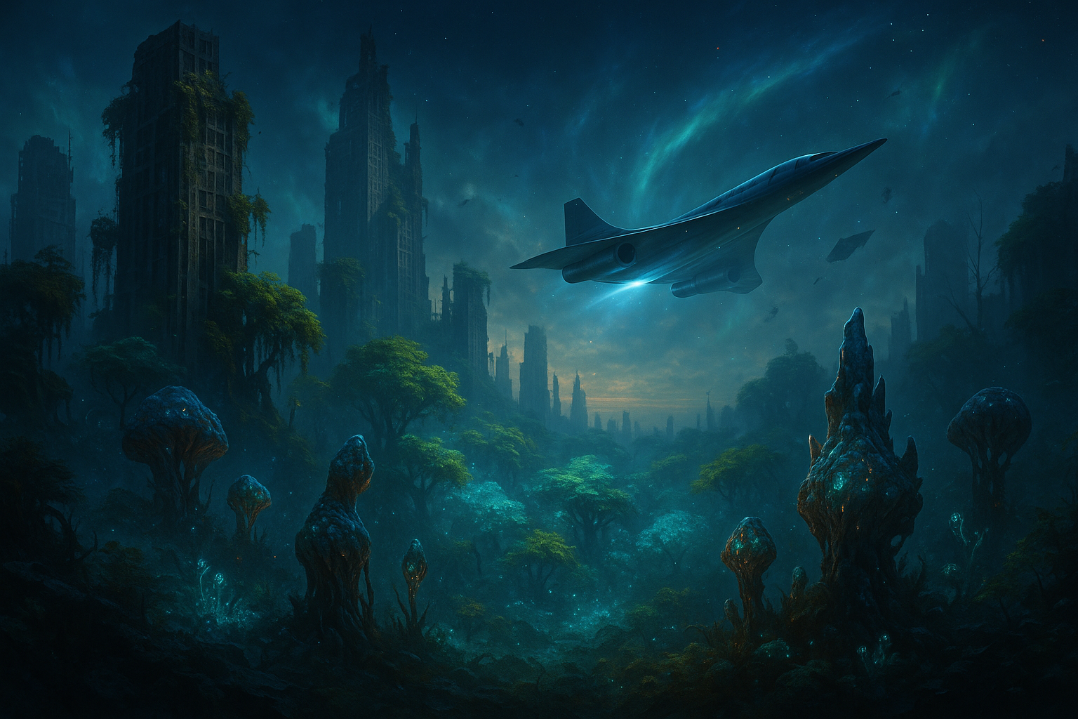 Cover art for Helios Adventures – Return to a Fallen Earth, a sci fi scenario on AI Dungeon